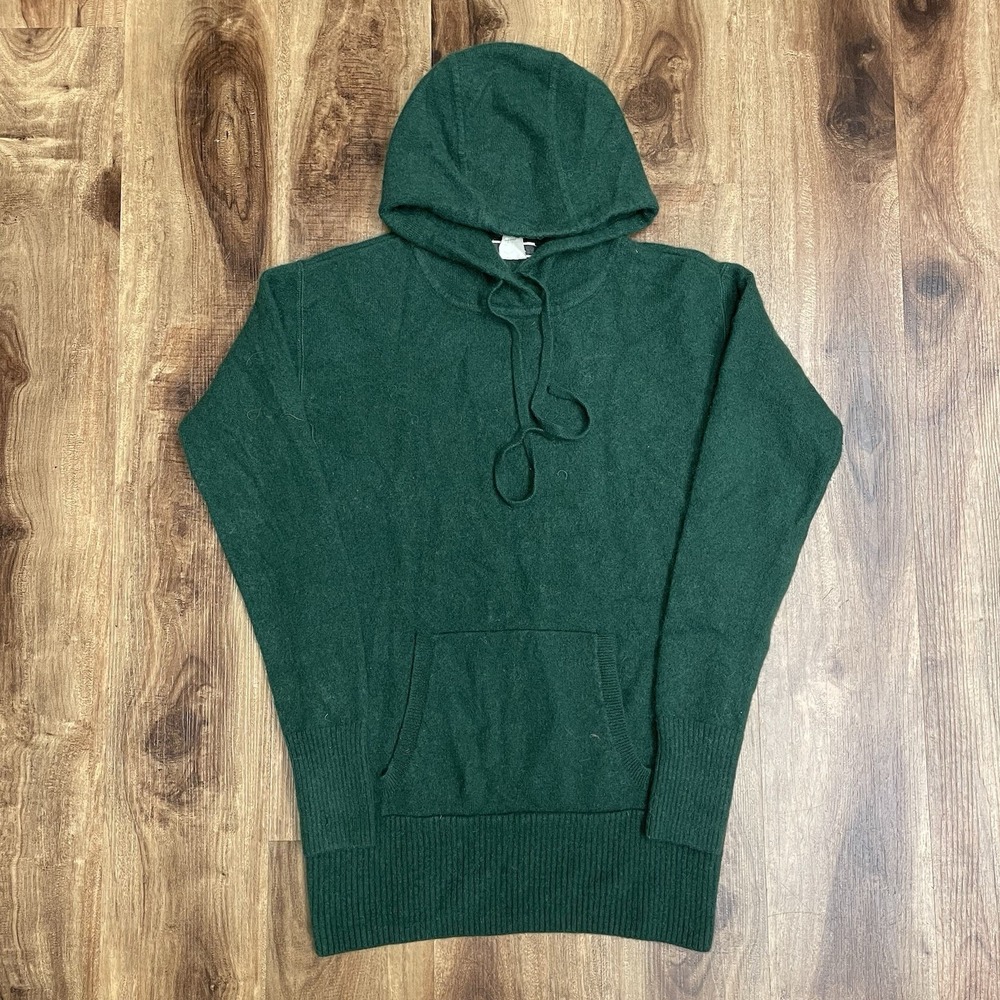J.Crew Vintage 100% Cashmere Knitted Hoodie Green Women's Small